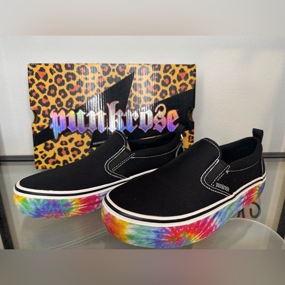 NWT Skechers Punkrose Volt'd-Crazy Core Lifestyle Slip On Loafers Black Size 7.5 - Picture 3 of 6